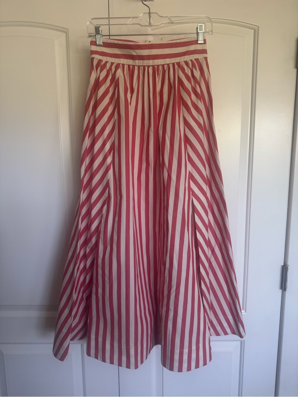 NWT Sezane Arianna Red Striped Long Skirt size 2 - Picture 3 of 8